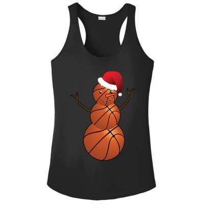 Christmas Basketball Snowman Ladies PosiCharge Competitor Racerback Tank