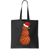 Christmas Basketball Snowman Tote Bag