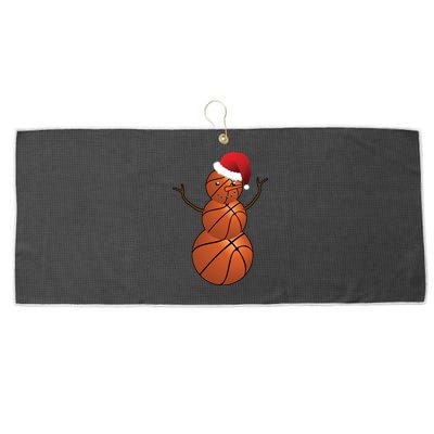 Christmas Basketball Snowman Large Microfiber Waffle Golf Towel