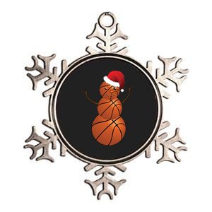 Christmas Basketball Snowman Metallic Star Ornament