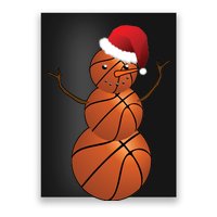 Christmas Basketball Snowman Poster