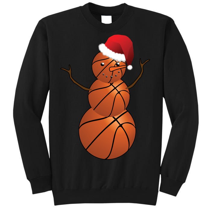 Christmas Basketball Snowman Tall Sweatshirt