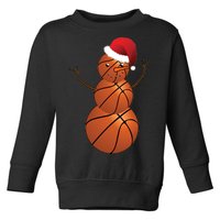 Christmas Basketball Snowman Toddler Sweatshirt