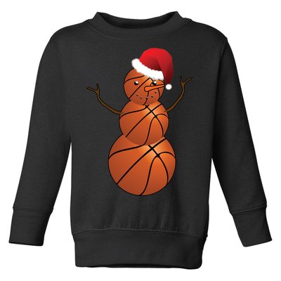 Christmas Basketball Snowman Toddler Sweatshirt