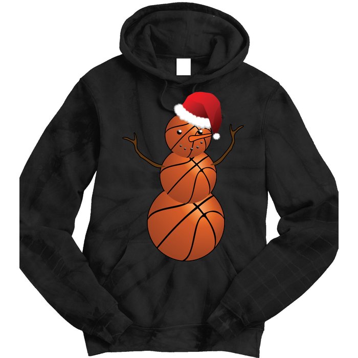 Christmas Basketball Snowman Tie Dye Hoodie