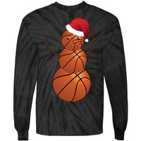 Christmas Basketball Snowman Tie-Dye Long Sleeve Shirt