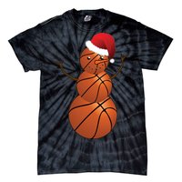 Christmas Basketball Snowman Tie-Dye T-Shirt