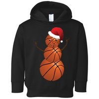 Christmas Basketball Snowman Toddler Hoodie