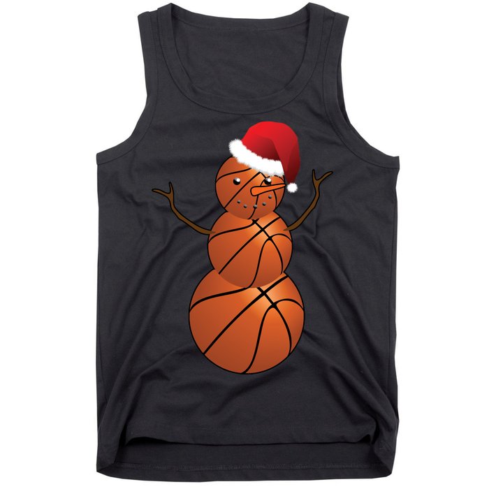 Christmas Basketball Snowman Tank Top