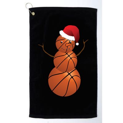 Christmas Basketball Snowman Golf Towel