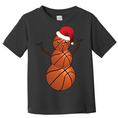 Christmas Basketball Snowman Toddler T-Shirt