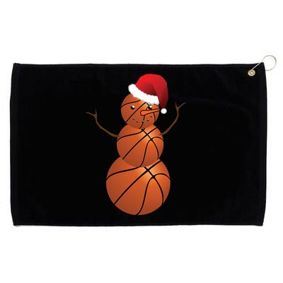 Christmas Basketball Snowman Grommeted Golf Towel