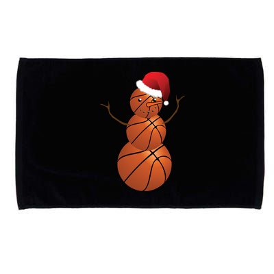 Christmas Basketball Snowman Microfiber Hand Towel