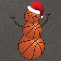 Christmas Basketball Snowman Cotton Canvas Backpack