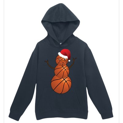 Christmas Basketball Snowman Urban Pullover Hoodie