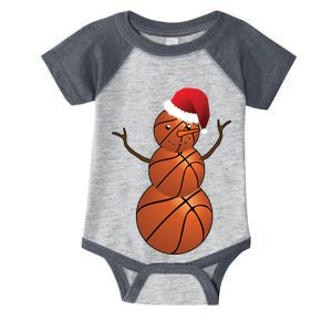 Christmas Basketball Snowman Infant Baby Jersey Bodysuit