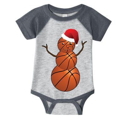 Christmas Basketball Snowman Infant Baby Jersey Bodysuit