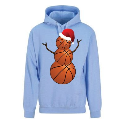 Christmas Basketball Snowman Unisex Surf Hoodie