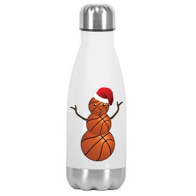 Christmas Basketball Snowman Stainless Steel Insulated Water Bottle