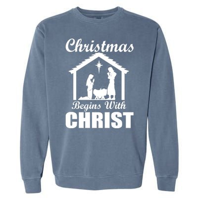 Christmas Begins With Christ Garment-Dyed Sweatshirt