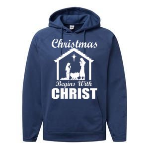 Christmas Begins With Christ Performance Fleece Hoodie