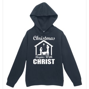 Christmas Begins With Christ Urban Pullover Hoodie