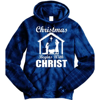 Christmas Begins With Christ Tie Dye Hoodie