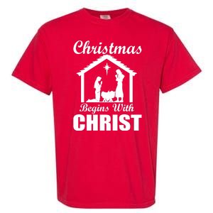 Christmas Begins With Christ Garment-Dyed Heavyweight T-Shirt