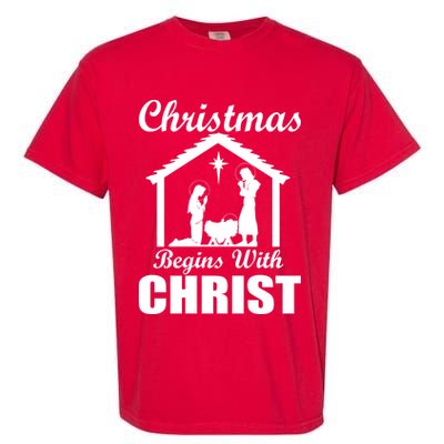 Christmas Begins With Christ Garment-Dyed Heavyweight T-Shirt