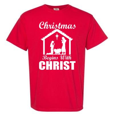 Christmas Begins With Christ Garment-Dyed Heavyweight T-Shirt