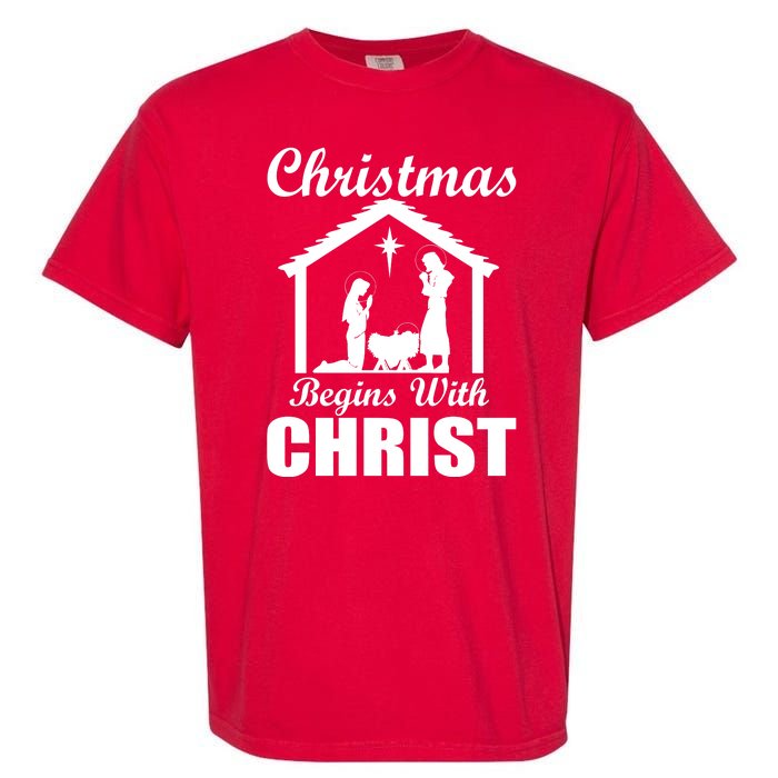 Christmas Begins With Christ Garment-Dyed Heavyweight T-Shirt