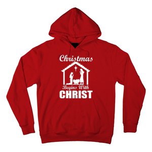 Christmas Begins With Christ Hoodie