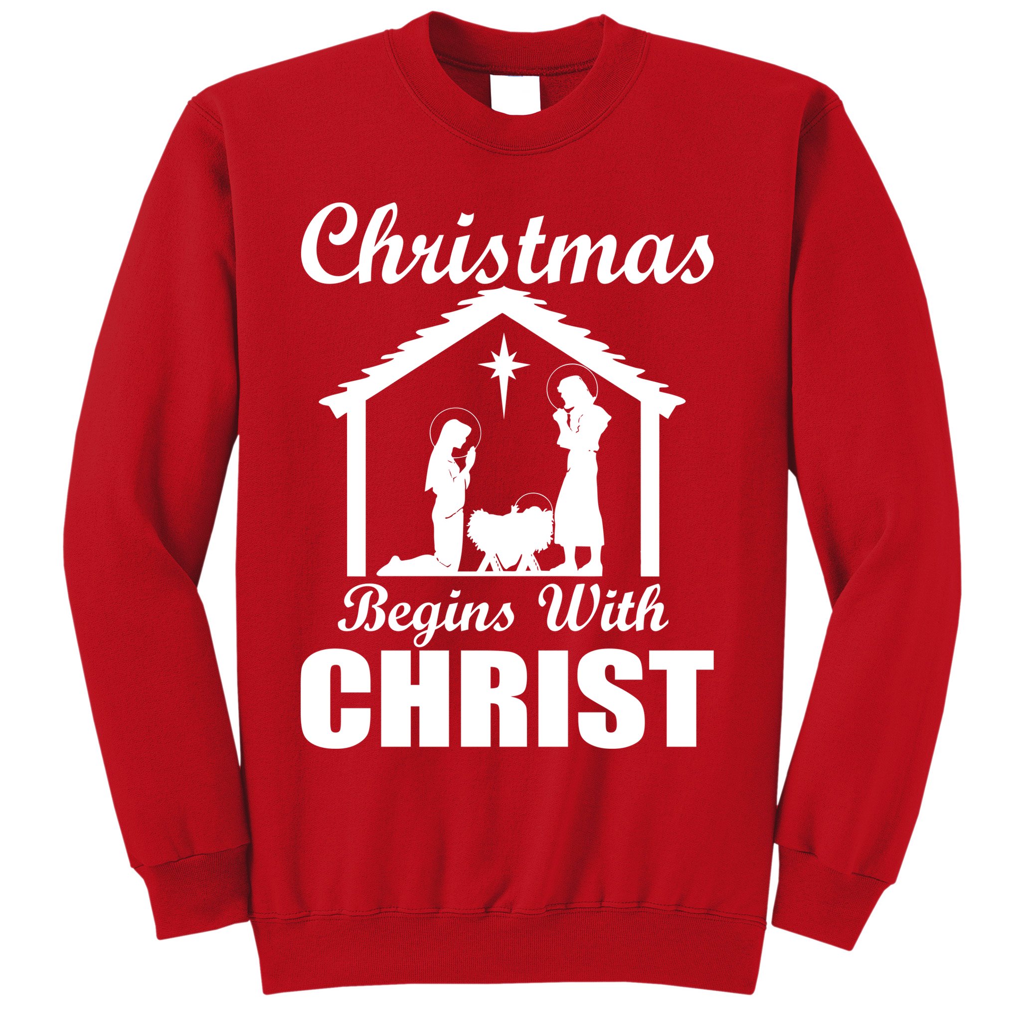 Christmas Begins With Christ Sweatshirt