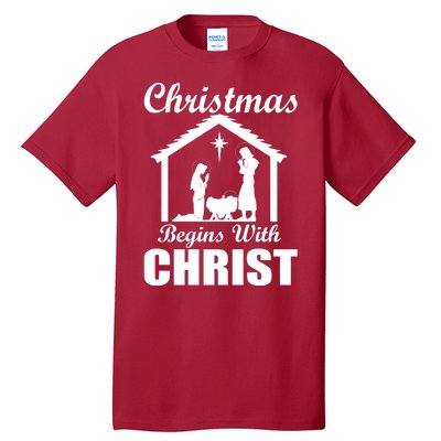 Christmas Begins With Christ Tall T-Shirt