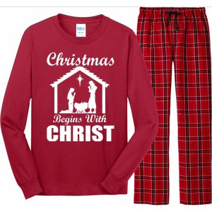 Christmas Begins With Christ Long Sleeve Pajama Set