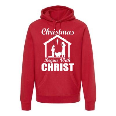 Christmas Begins With Christ Premium Hoodie