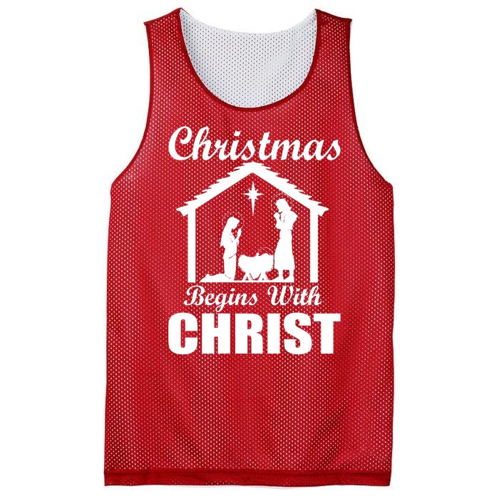 Christmas Begins With Christ Mesh Reversible Basketball Jersey Tank