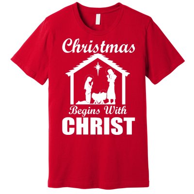 Christmas Begins With Christ Premium T-Shirt