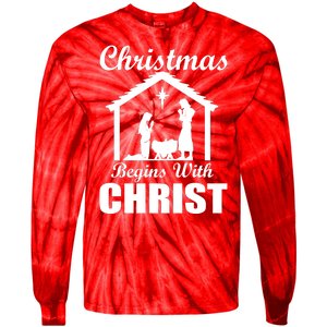 Christmas Begins With Christ Tie-Dye Long Sleeve Shirt