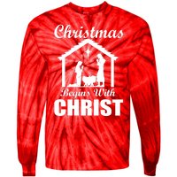 Christmas Begins With Christ Tie-Dye Long Sleeve Shirt