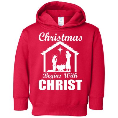 Christmas Begins With Christ Toddler Hoodie