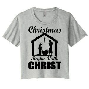 Christmas Begins With Christ Women's Crop Top Tee