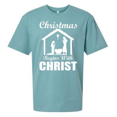 Christmas Begins With Christ Sueded Cloud Jersey T-Shirt