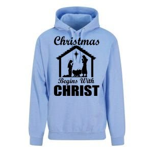 Christmas Begins With Christ Unisex Surf Hoodie