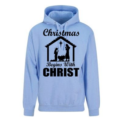 Christmas Begins With Christ Unisex Surf Hoodie