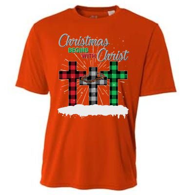 Christmas Begins With Christ Jesus Birthday Cooling Performance Crew T-Shirt