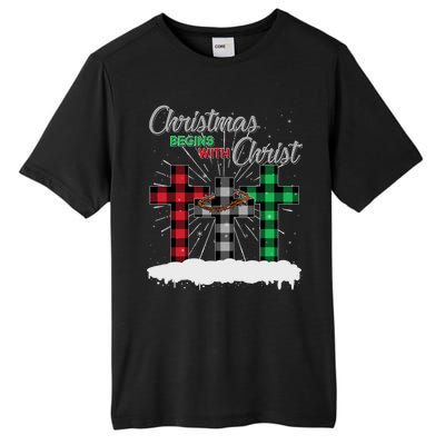 Christmas Begins With Christ Jesus Birthday Tall Fusion ChromaSoft Performance T-Shirt