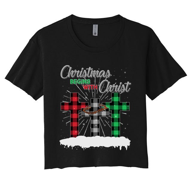 Christmas Begins With Christ Jesus Birthday Crop Top