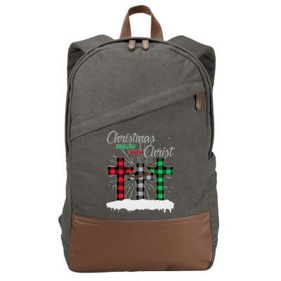 Christmas Begins With Christ Jesus Birthday Cotton Canvas Backpack