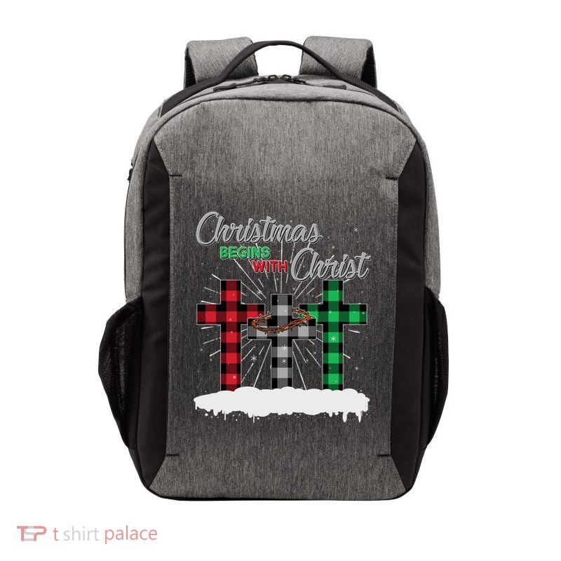 Christmas Begins With Christ Jesus Birthday Vector Backpack